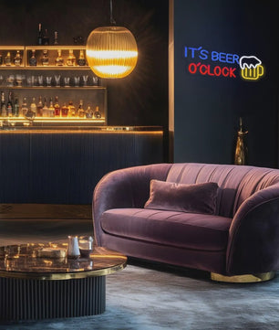 LED Neon Sfeerlicht 'It's Beer O'Clock' - Bar, Garage & Man Cave Decoratie