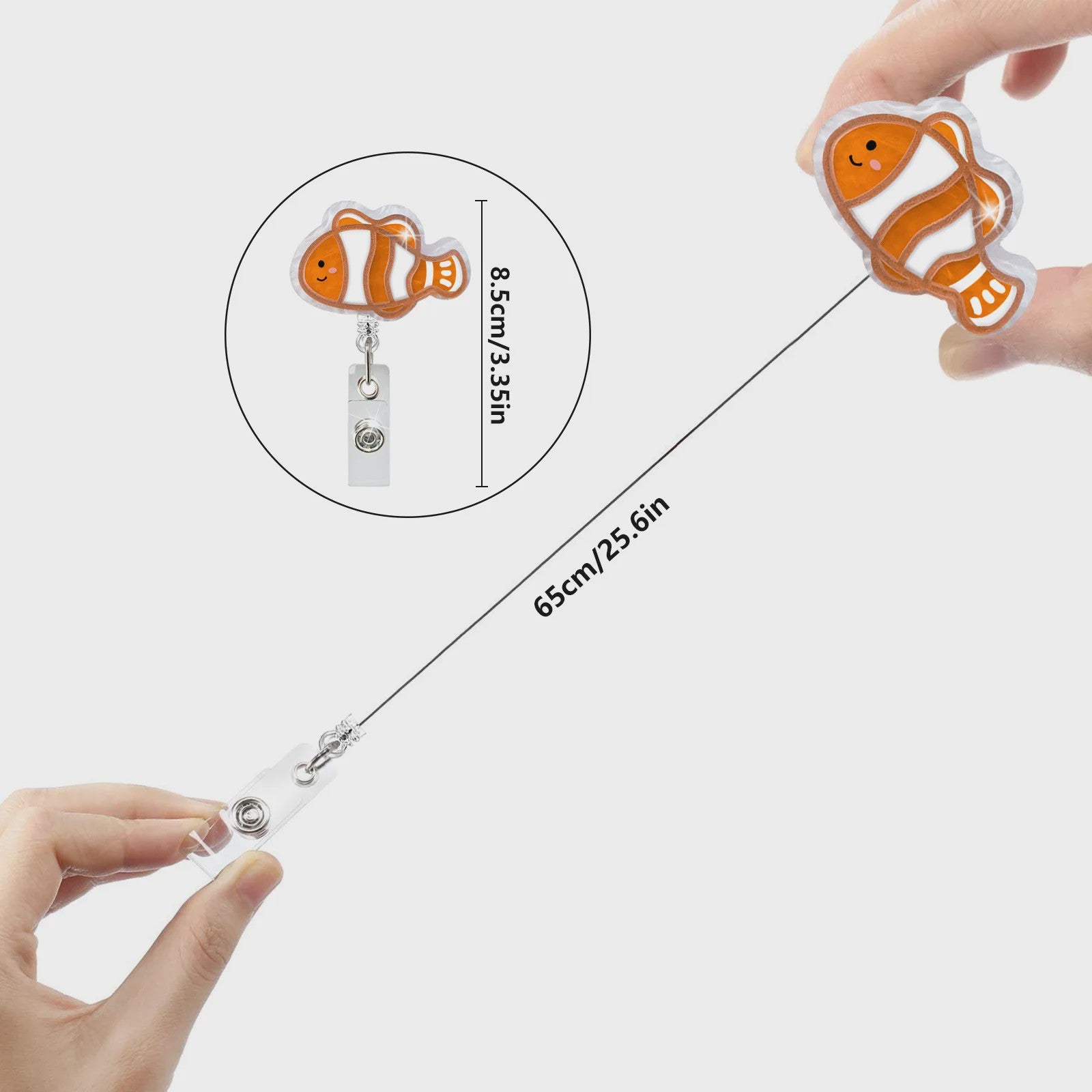 Retractable Badge Reel Clip met Dieren & Koraal - ID Kaarthouder voor Studenten, Dokters, Verpleegkundigen