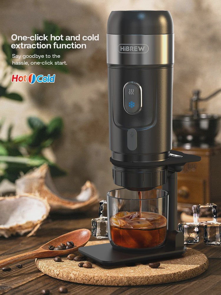 HiBREW Draagbare Koffiemachine: Espresso voor Auto & Thuis (DC12V)