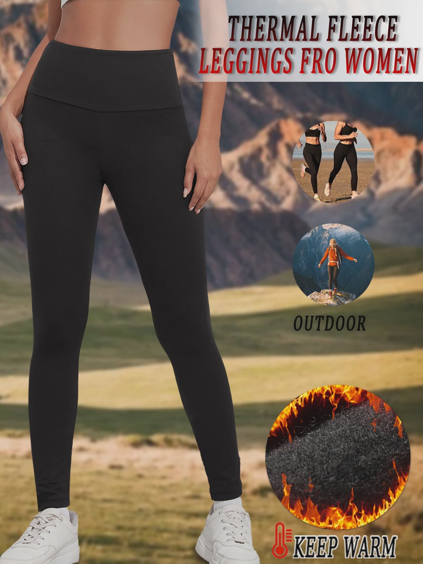 Dames Thermische Fleece Leggings met Hoge Taille - Warm & Zacht voor Yoga en Workout
