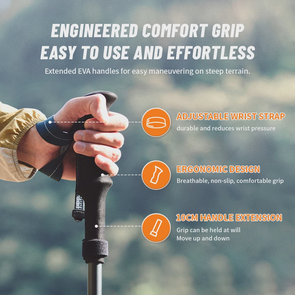 Naturehike Ultralichte Carbon Fiber Trekkingstokken - Opvouwbaar & Snel Sluitend