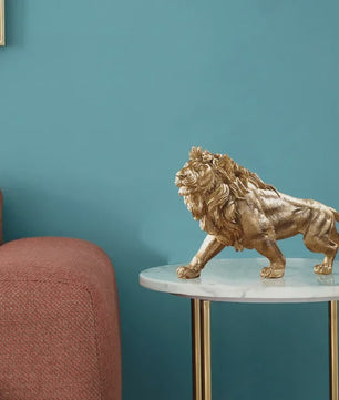Gouden Leeuw Koning Resin Beeld - Luxe Dieren Decoratie voor Huis & Kantoor