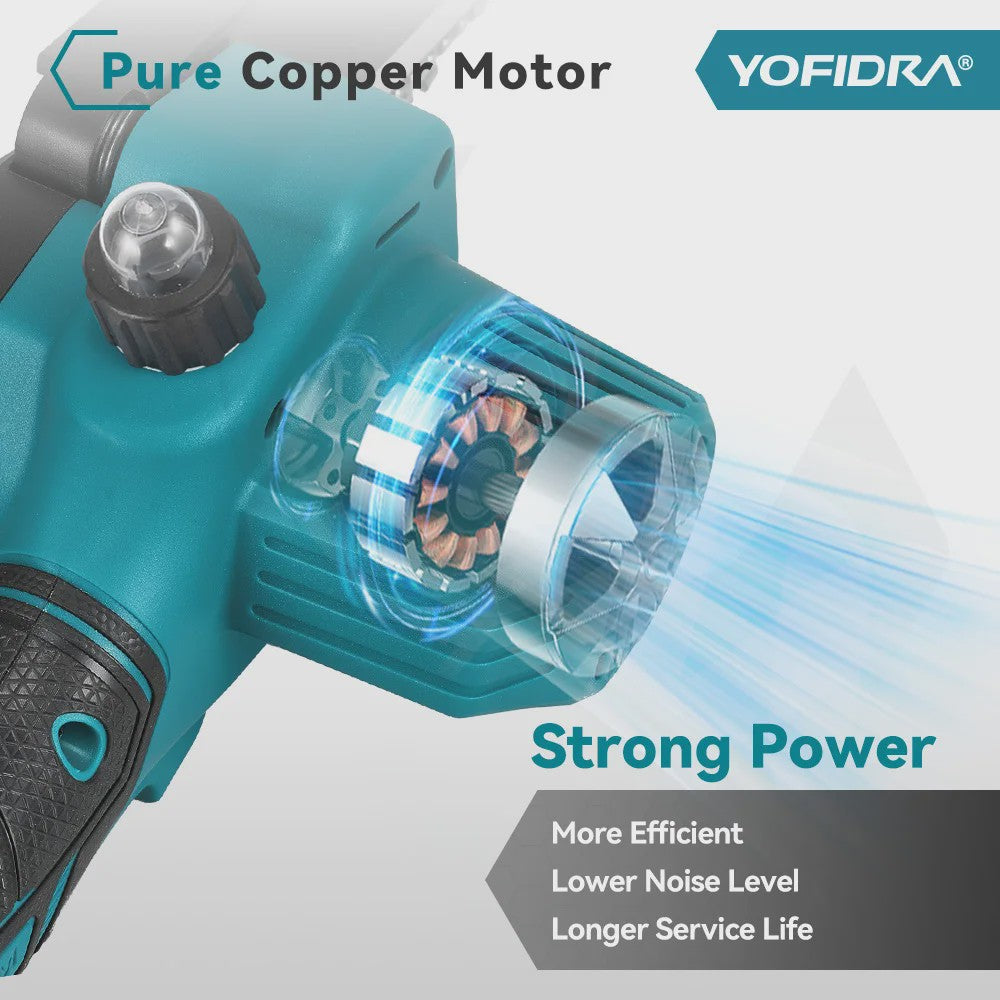 YOFIDRA 6-Inch Snoerloze Elektrische Kettingzaag - Krachtig Snoeien & Houtkloven (21V Batterij)