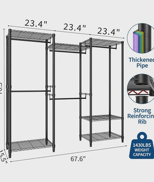 Robuuste Kledingrek & Garderobe Organizer - Verstelbaar en Modulair