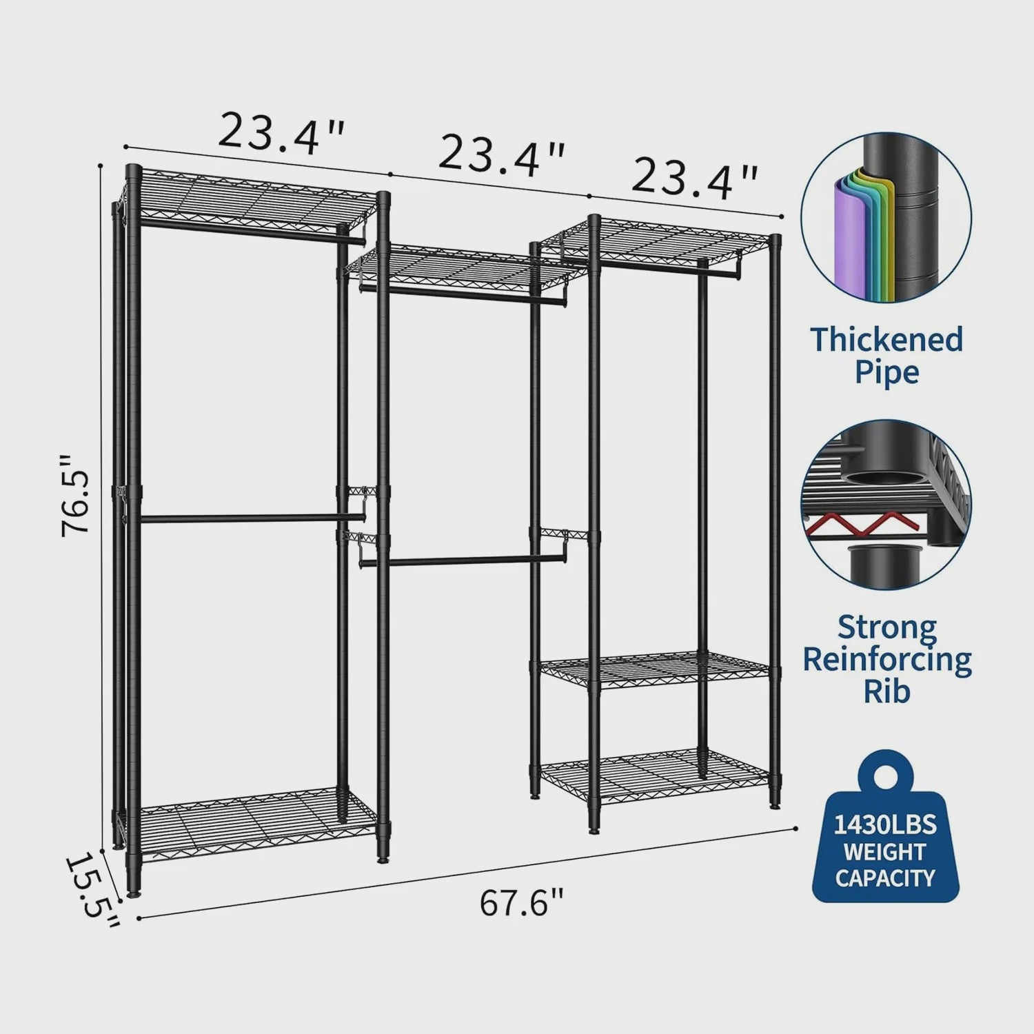 Robuuste Kledingrek & Garderobe Organizer - Verstelbaar en Modulair