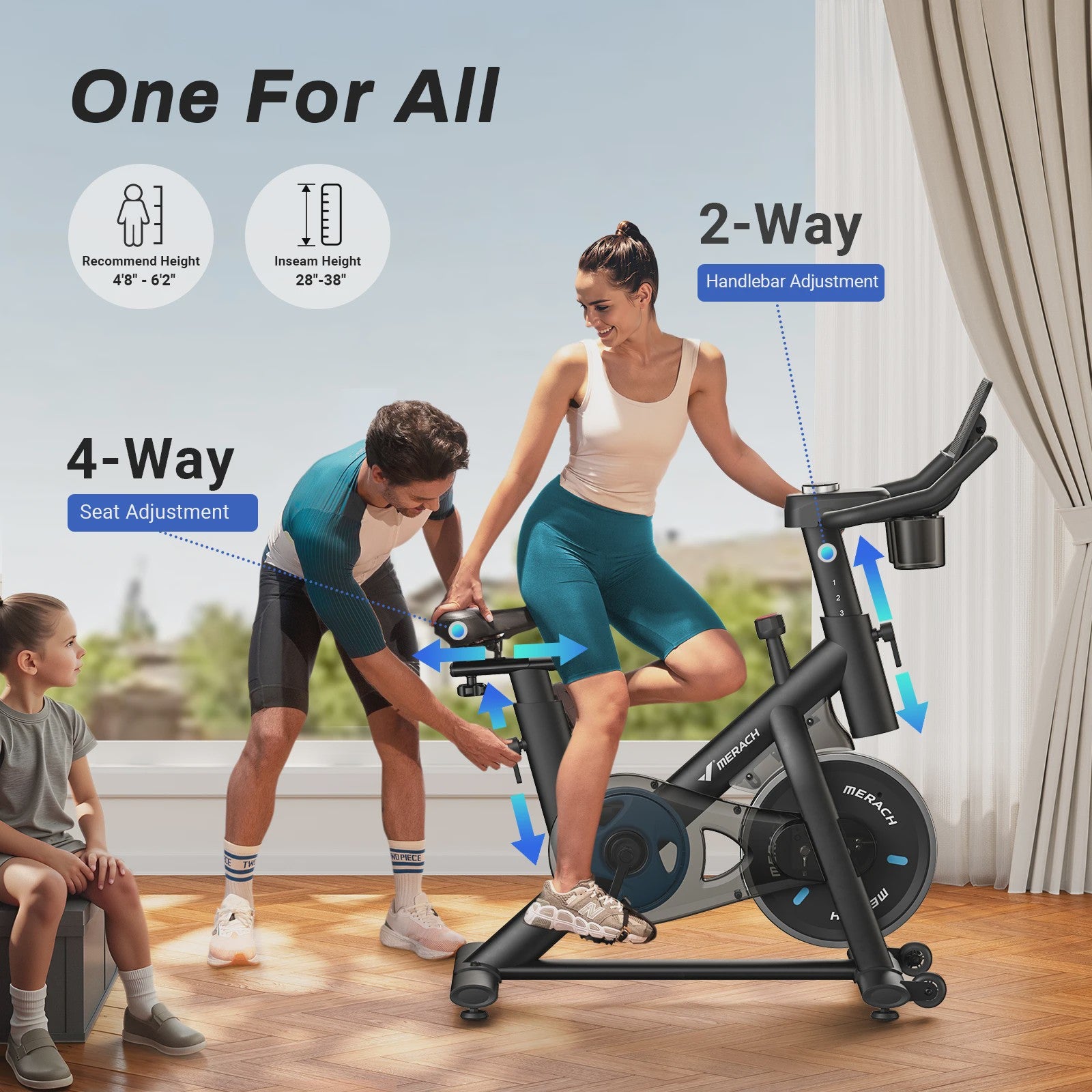 MERACH Hometrainer Fiets met Tablet Houder - Stil, Laag Geluidsniveau, 125kg Draagvermogen