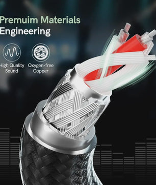 6.35mm TRS naar Dual 6.35mm TS Mono Y-Splitter Audio Kabel - Verliesvrije Signaaloverdracht