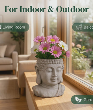 Handgemaakte Zen Boeddha Bloempot - Uniek Cadeau voor Plantenliefhebbers & Tuindecoratie