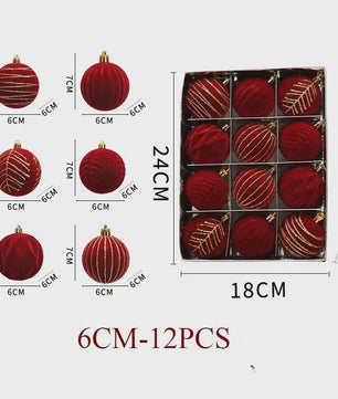 Kerstballen 6cm - Set van 12/16 Stuks - Wijnrood & Goud - Fluweelzacht & Feestelijk
