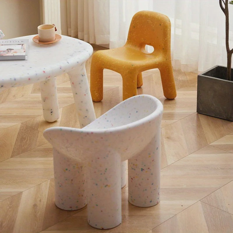Nordic Stijl Plastic Kinderstoel - Compacte Buitenstoel met Rugleuning voor Tuin & Terras