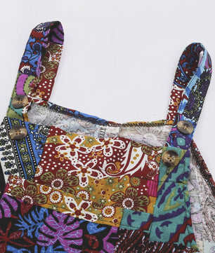 Zomerse Dames Jumpsuit met Etnische Print, Vierkante Hals en Zakken