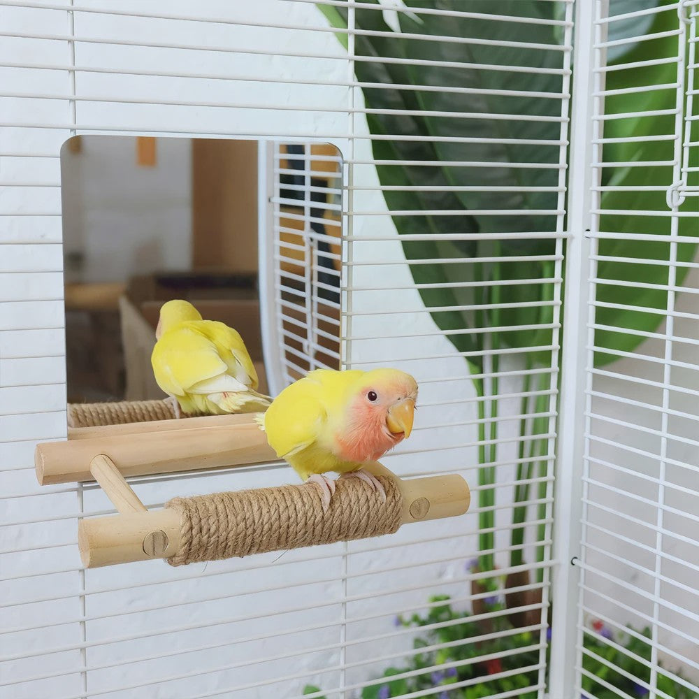 Vogel Speeltoren met Spiegel en Jute Touw - Klimmen, Kauwen & Pootverzorging voor Papegaaien