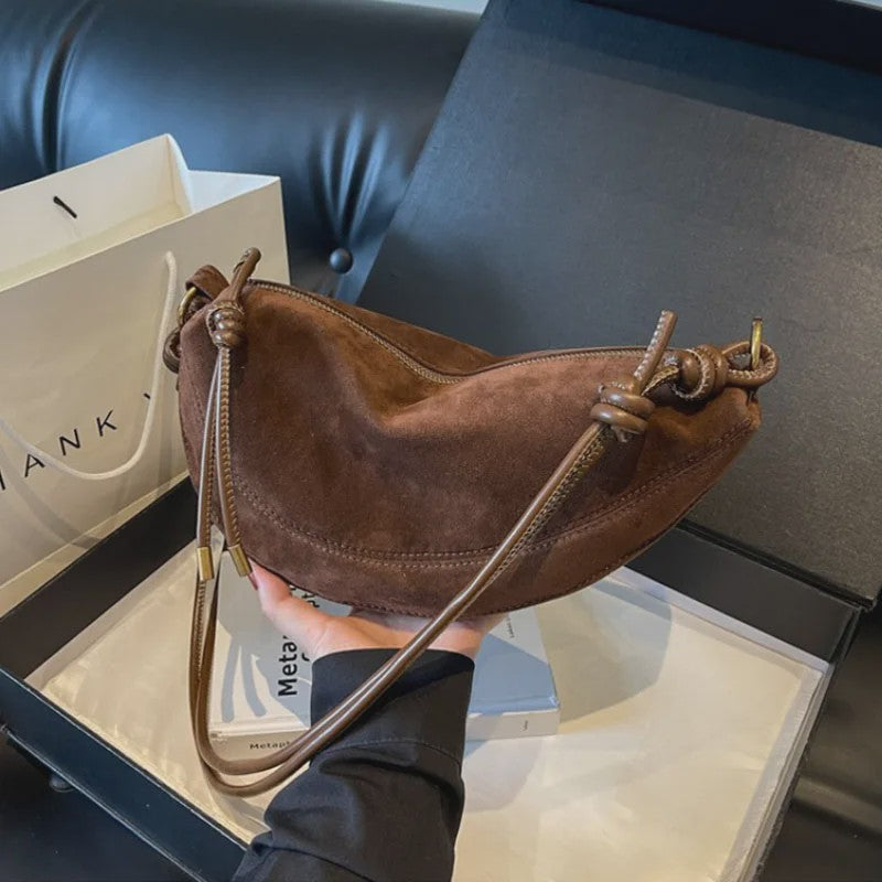 Trendy Kunstsuède Schoudertas Dames - Onderarm & Crossbody Tas
