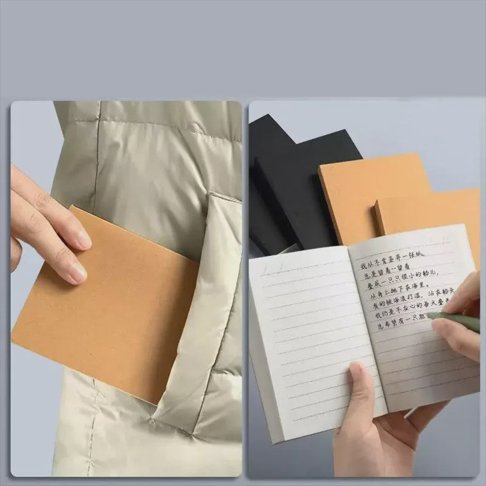 A6 Notitieboekje met Dik Papier - Lijn, Blanco, Grid - Kraft Cover