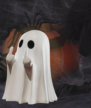 Grappig Spookje met Middelvinger - Schattige Halloween Decoratie voor Huis & Tafel