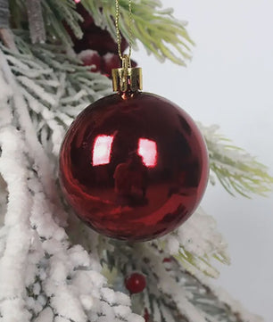 48-delige Set Kerstballen Plastic - Effen Kleur & Diverse Maten (4/6/8cm) voor Kerstboom Decoratie