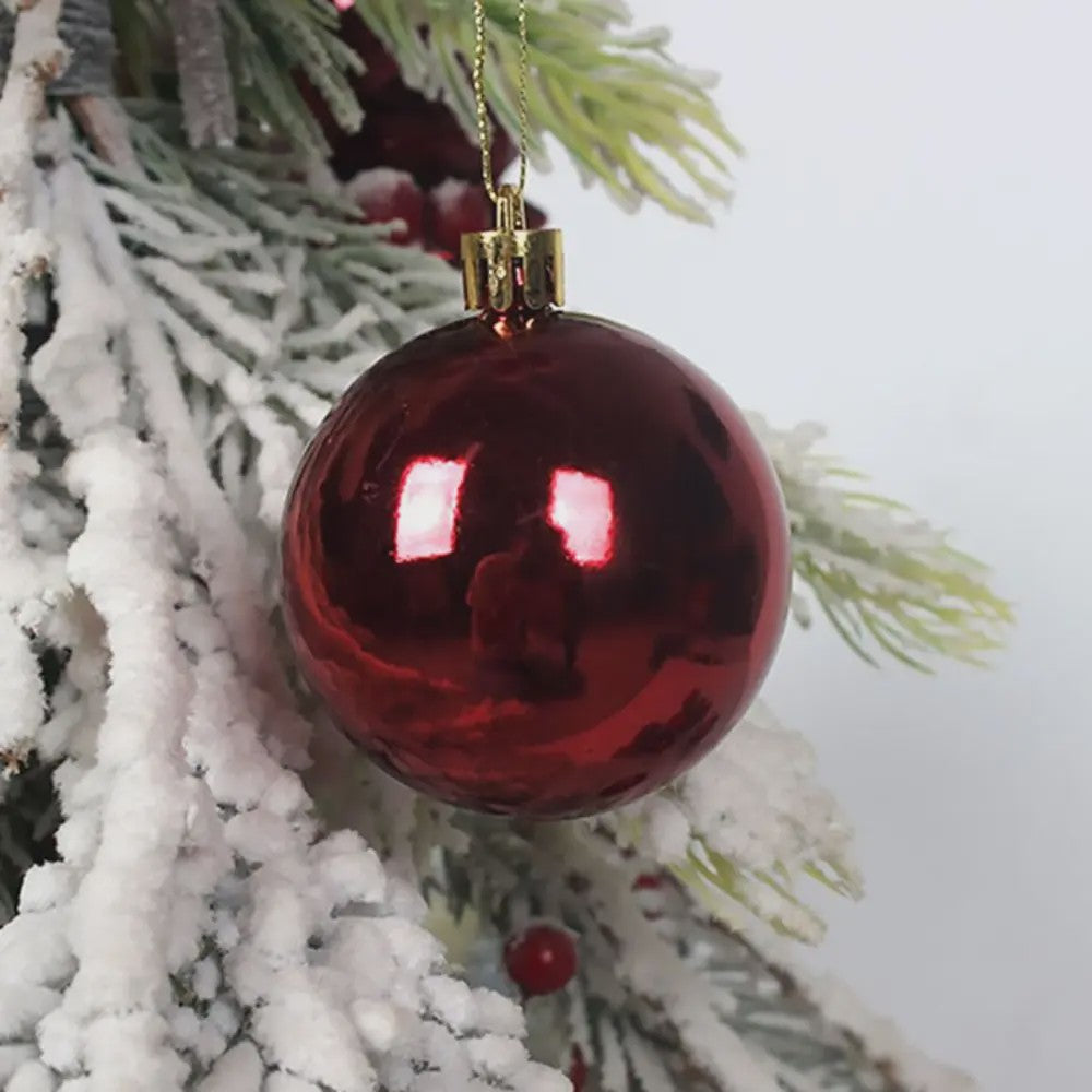 48-delige Set Kerstballen Plastic - Effen Kleur & Diverse Maten (4/6/8cm) voor Kerstboom Decoratie