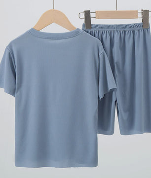 Kinder Pyjama Set van IJzige Zijde - Zomer Korte Mouw & Shorts