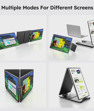 15.6" Triple Screen Extender: 2x FHD IPS Externe Monitors voor Laptops (13-17")