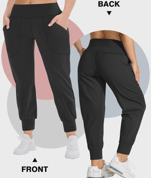 Dames Joggingbroek Plus Size - Comfortabele Loungebroek met Zijzakken en Buikcontrole