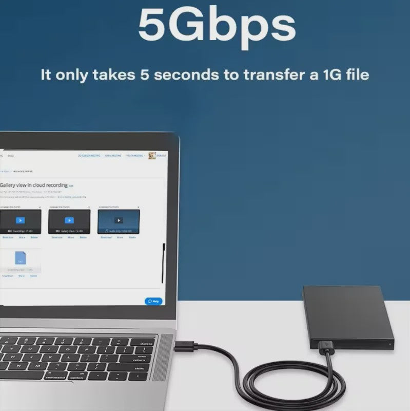 USB 3.0 Male-Male Kabel - 5Gbps Snelheid & Universele Compatibiliteit