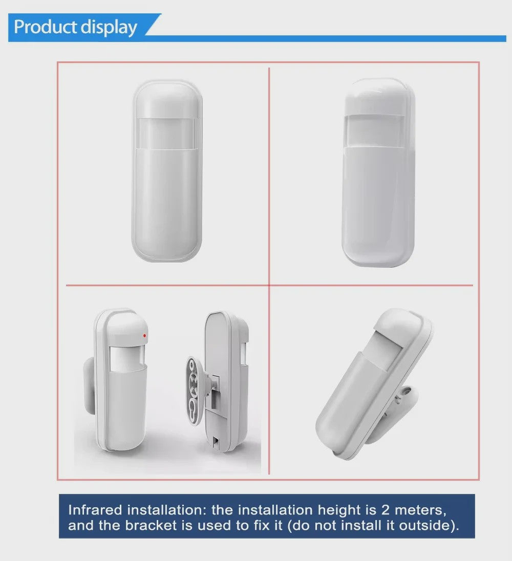 Draadloze Mini PIR Bewegingsmelder - Infrarood Inbraakalarm Detector 433MHz