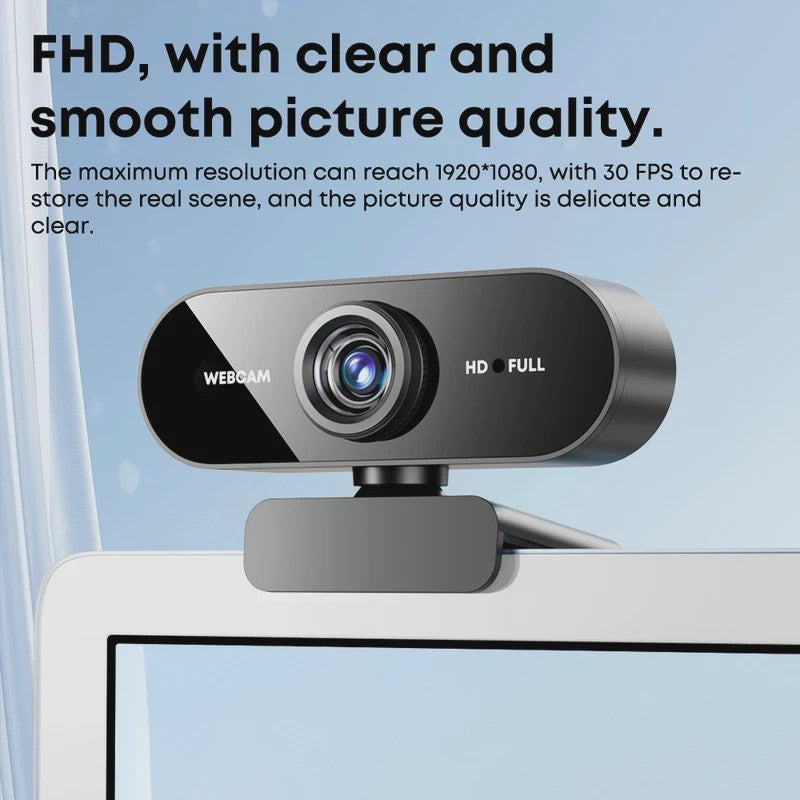 1080P FHD Webcam met Ingebouwde Microfoon - Breedhoek USB Camera voor Laptop & Desktop