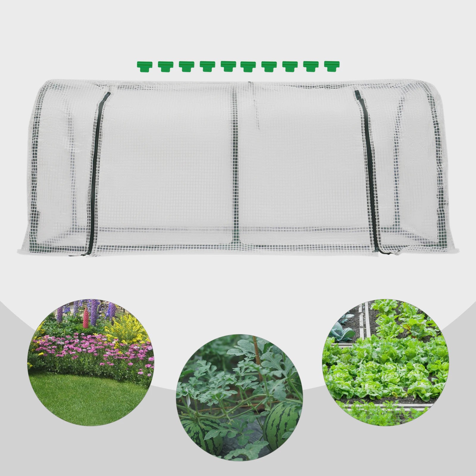 Kleine Kweekkas 120x60x50cm met oprolbare ramen - Ideaal voor balkon en tuin