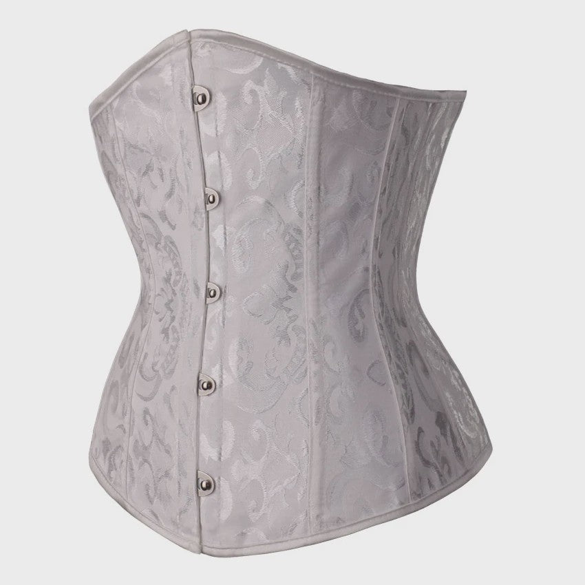 Bloemenprint Underbust Corset met Push-Up Effect - Sexy Gothic Stijl