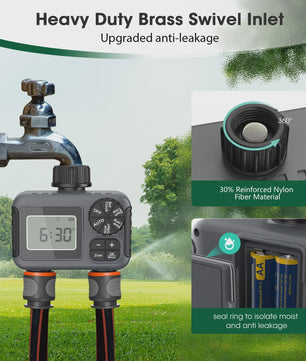 Insoma Slimme Sproeitimer 2-Zone - Automatische Tuinirrigatie met IPX5 Waterdichtheid