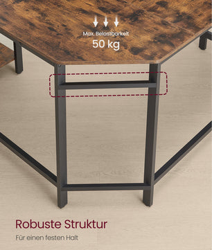 VASAGLE L-vormig Hoekbureau - Ruimtebesparend Kantoor Bureau 130x120x76 cm