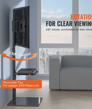 Draaibare TV Standaard Vloer - In Hoogte Verstelbaar voor 32-70 inch TV's