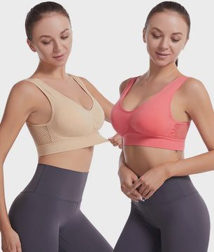 3-Pack Ademende Seamless Sport BH met Vulling - Plus Size & Draadloos - S-6XL