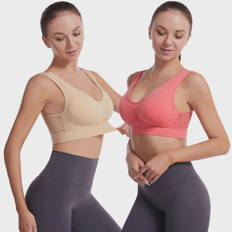 3-Pack Ademende Seamless Sport BH met Vulling - Plus Size & Draadloos - S-6XL
