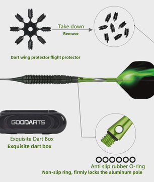 Professionele 20g Soft Tip Darts Set met Aluminium Shaft en Opbergdoos
