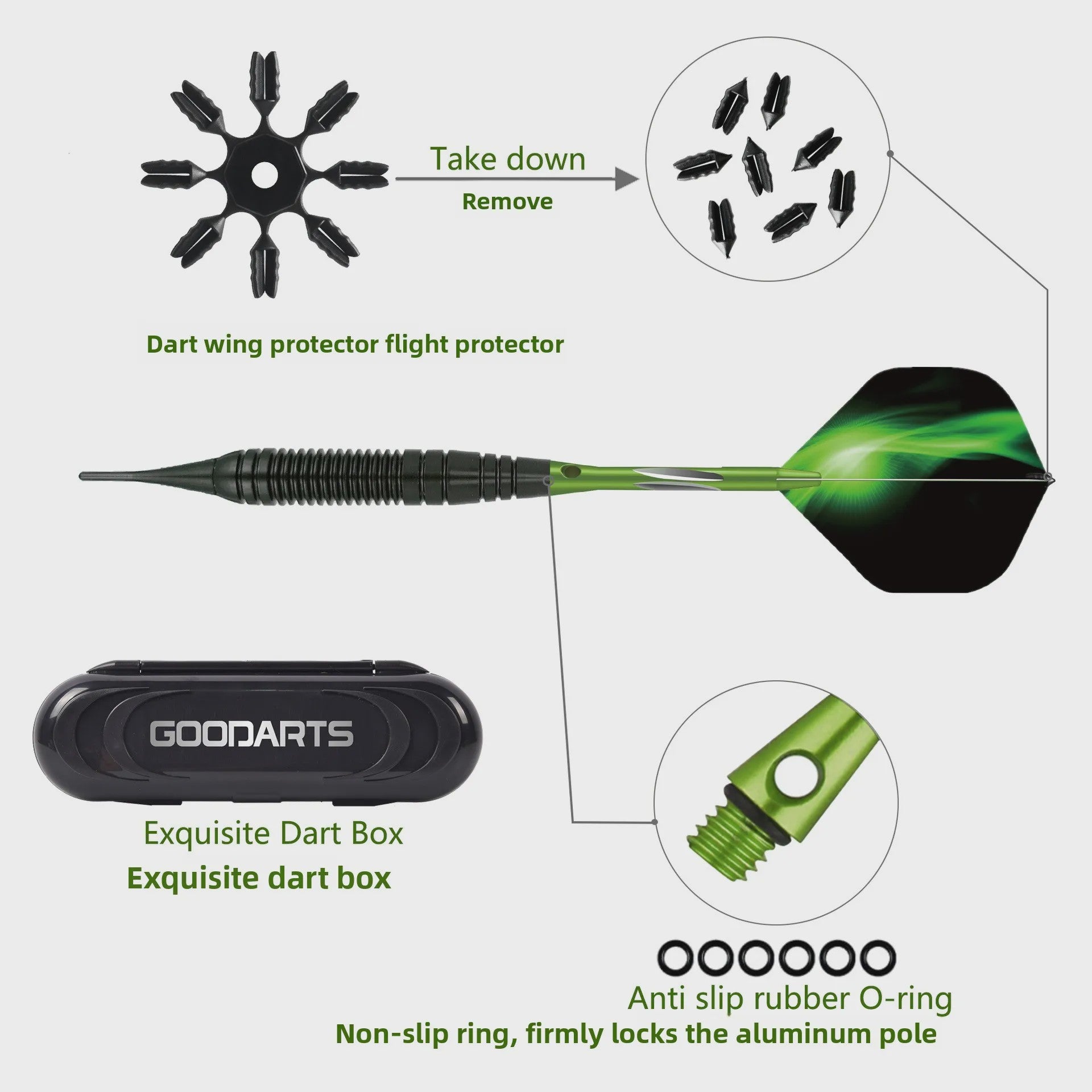 Professionele 20g Soft Tip Darts Set met Aluminium Shaft en Opbergdoos