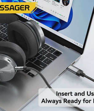 Essager USB-C naar 3.5mm Audio Jack Adapter Kabel - Hoge Kwaliteit Geluid voor Telefoons & Speakers