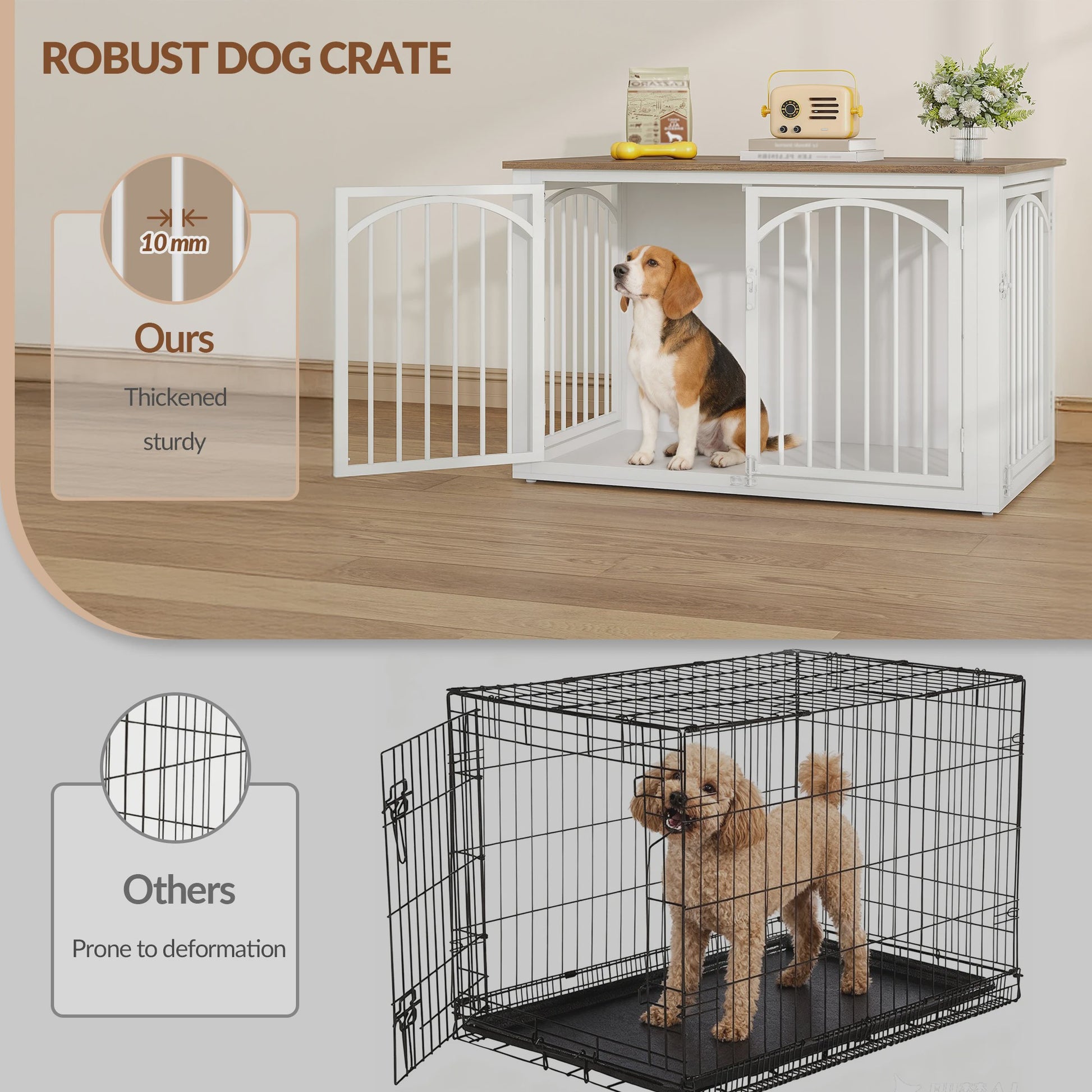 Hondenkooi Meubel 100cm - Stijlvolle Hondenbox als Bijzettafel voor Middelgrote tot Grote Honden