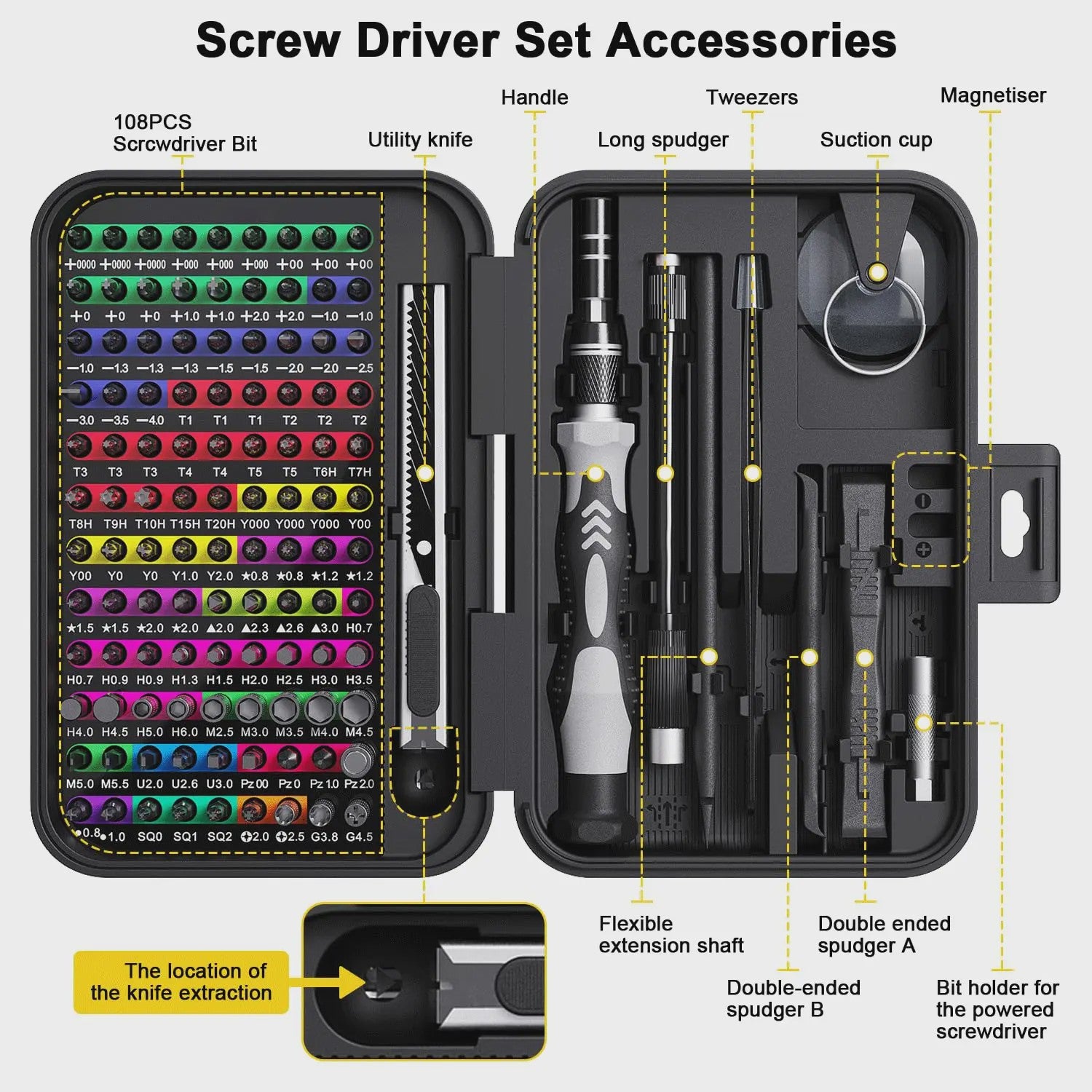 132-delige Precisie Schroevendraaierset - Professionele Handgereedschap Kit voor Elektronica