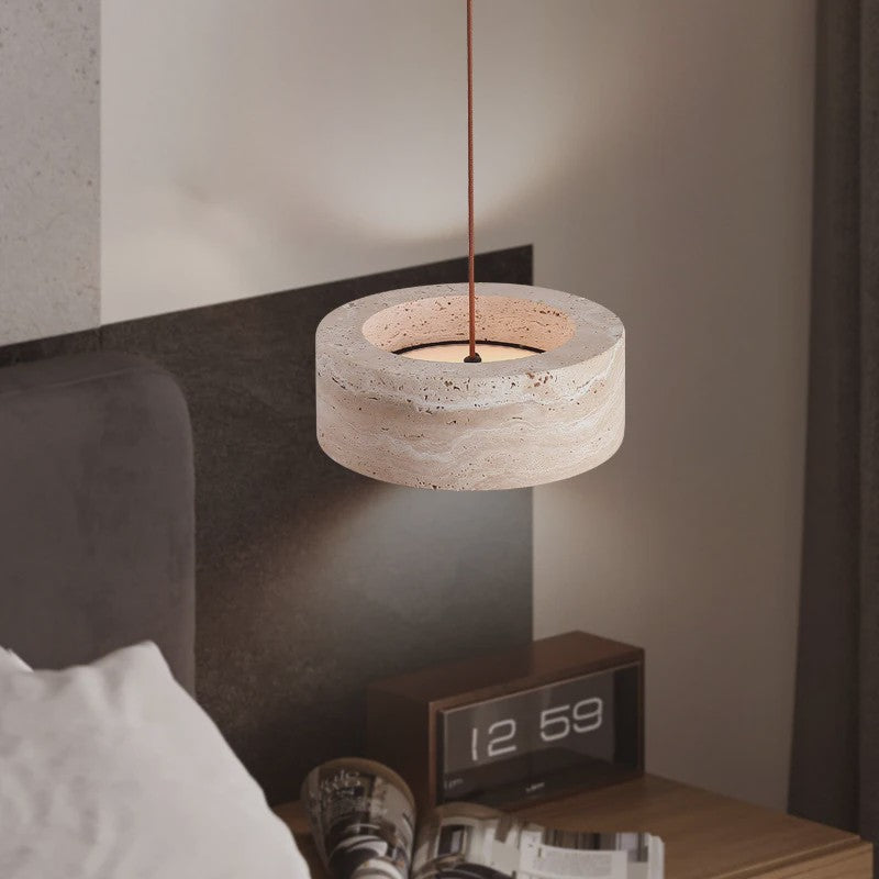 Vintage Travertin Hanglamp LED - Wabi Sabi Stijl voor Slaapkamer & Restaurant