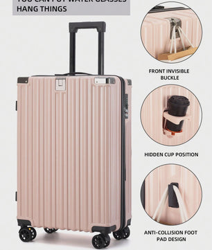 Robuuste 28-inch Trolley Koffer met Wachtwoordslot en 360° Wielen - Ideaal voor Studenten