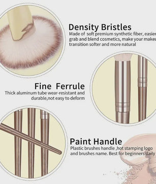 Professionele Make-up Kwasten Set (20 Stuks) - Foundation, Oogschaduw & Meer