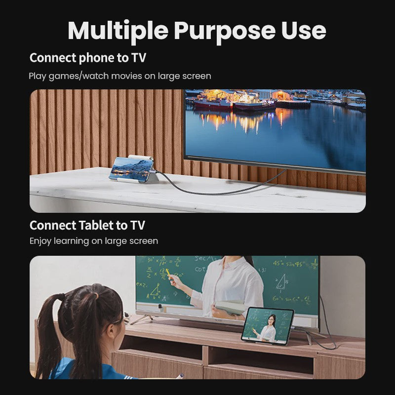 UGREEN USB-C naar HDMI 2.1 Kabel - 8K@60Hz, 4K@120Hz voor MacBook, iMac, iPad Pro, Samsung Galaxy