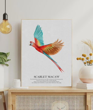Kleurrijke Vogel Canvas Schilderijen: Kolibrie & Blauwe Ara - Wanddecoratie