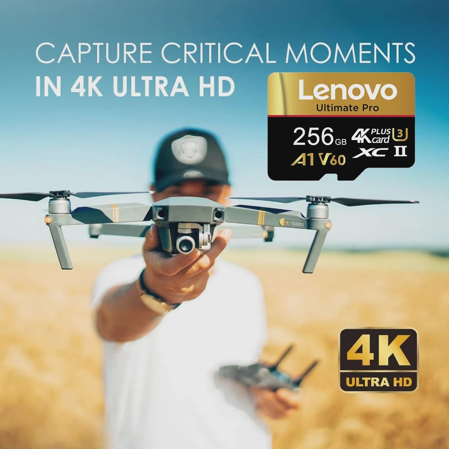 Lenovo Ultimate Pro Micro SDXC Kaart - 512GB, 4K UHD, V60, A1, Hoge Snelheid