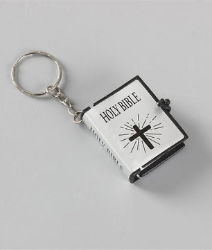 Mini Heilige Bijbel Sleutelhanger - Goudkleurig, Echt Papier, Leesbaar