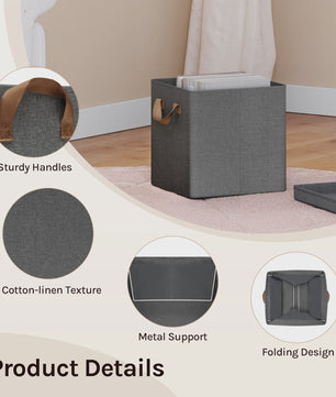 Opvouwbare Opbergbox met Deksel - Set van 3 of 5 - Stoffen Organizer voor Kleding en Speelgoed