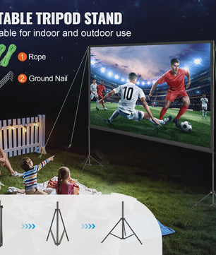 Draagbaar Projectiescherm met Statief - 100/120/150 inch - 16:9 - 4K HD