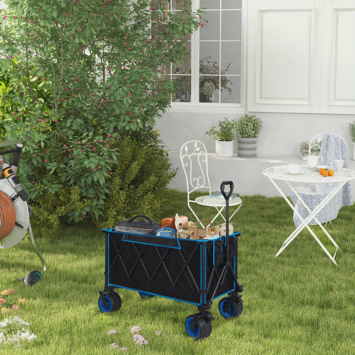 WOLTU Vouwbare Transportkar met Remmen - 240L Camping Kar voor Tuin, Strand & Boodschappen