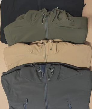 Heren Softshell Fleece Outdoor Jas met Capuchon - Winddicht & Warm voor Camping, Hiking, Jagen